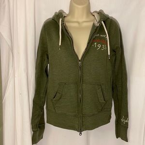 Green Zip Up Sweatshirt, Size Juniors Medium from Gilly Hicks